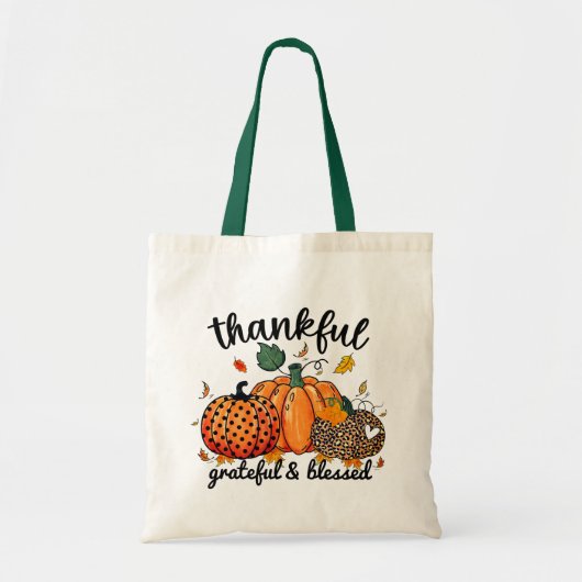Dankbare dankbare gezegende herfst pompoen tote bag (Voorkant)