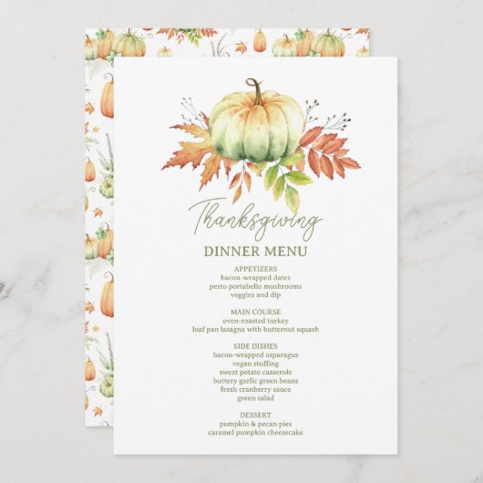 dankbare dankbare gezegende minimalistische Thanks Menu (Voorkant / Achterkant)