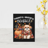Dankbare dankbare gezegende Shih Tzu Dog Herfst Y' Kaart (Gele Bloem)