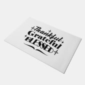 Dankbare, dankbare, gezegende sprankelende Thanksg Deurmat (Schuin)