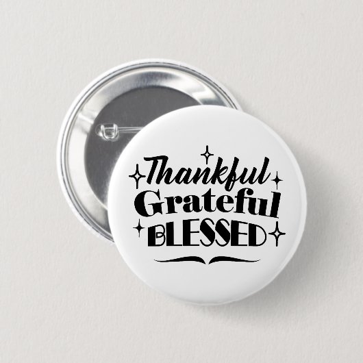Dankbare, dankbare, gezegende sprankelende Thanksg Ronde Button 5,7 Cm (Voorkant /achterkant)