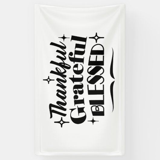 Dankbare, dankbare, gezegende sprankelende Thanksg Spandoek (Verticaal)