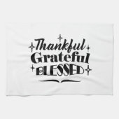 Dankbare, dankbare, gezegende sprankelende Thanksg Theedoek (Horizontaal)