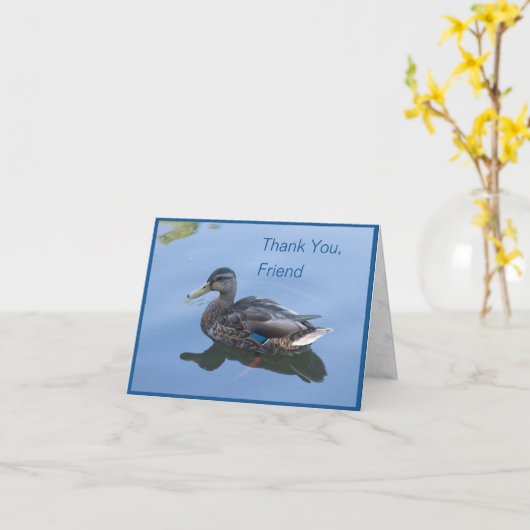 Dankbare Eend: Dankkaart Kaart (Gele Bloem)