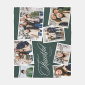 Dankbare elegante donkergroene 7 foto collage fleece deken (Voorkant)