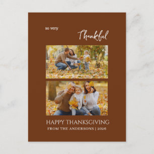 Dankbare Elegante Gelukkige thanksgiving familie 2 Feestdagenkaart