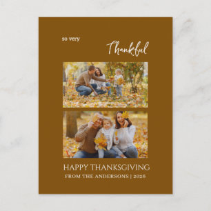 Dankbare Elegante Gelukkige thanksgiving familie 2 Feestdagenkaart