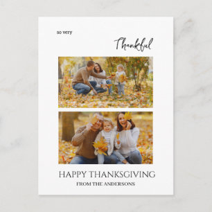 Dankbare Elegante Gelukkige thanksgiving familie 2 Feestdagenkaart