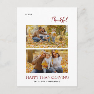 Dankbare Elegante Gelukkige thanksgiving familie 2 Feestdagenkaart