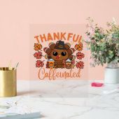 Dankbare en cafeïnehoudende Thanksgiving Acryl Bord (Huwelijk)