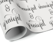 dankbare en dankbare fancy tekst cadeaupapier (Rol Hoek)