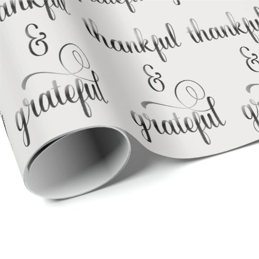 dankbare en dankbare fancy tekst cadeaupapier (Rol Hoek)