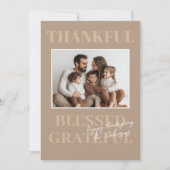 Dankbare en dankbare neutrale Thanksgiving Kaart (Voorkant)