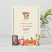 Dankbare en dankbare Thanksgiving Dag Kaart (Staand voorkant)