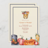 Dankbare en dankbare Thanksgiving Dag Kaart (Voorkant / Achterkant)