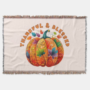 Dankbare en Gezegende Herfst Pompoen Deken