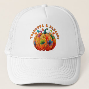 Dankbare en Gezegende Herfst Pompoen Trucker Pet