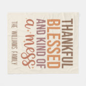 Dankbare en gezegende tekst Gezellige Herfst Herfs Fleece Deken (Voorkant (Horizontaal))