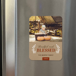 Dankbare en Gezegende Thanksgiving Foto Magneet