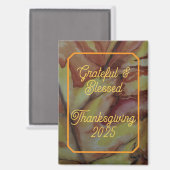 Dankbare en gezegende Thanksgiving magneet (Voorkant / Achterkant)