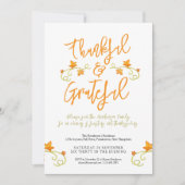 Dankbare en grote Thanksgiving Diner sinaasappel Kaart (Voorkant)