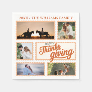 Dankbare Familie Thanksgiving Fotocollage Keepsak Servet
