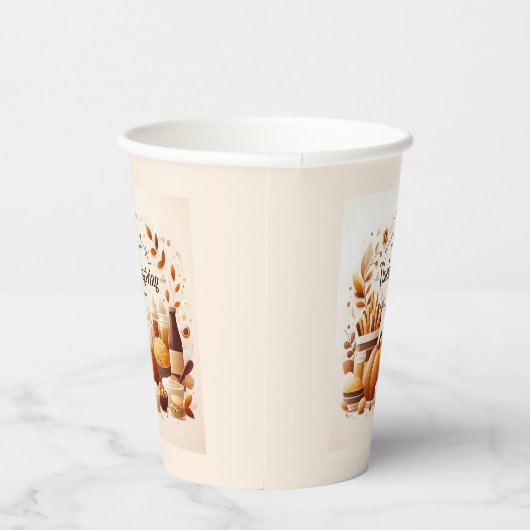 Dankbare feestelijke Thanksgiving Papieren Bekers (Rechts)