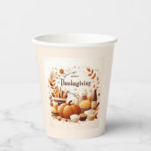 Dankbare feestelijke Thanksgiving Papieren Bekers (Voorkant)