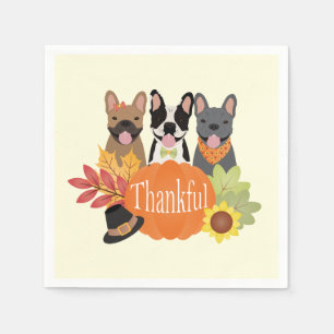 Dankbare Franse Bulldogs Thanksgiving Servet
