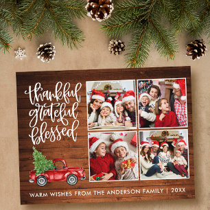 Dankbare Gelukkig Hout Truck 4 Foto Briefkaart