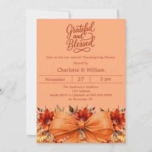 Dankbare gezegende boog atomaire mandarijn Thanksg Kaart (Voorkant)