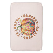 Dankbare, gezegende, dankbare bloemenpompoen badmat (Voorkant Verticaal)