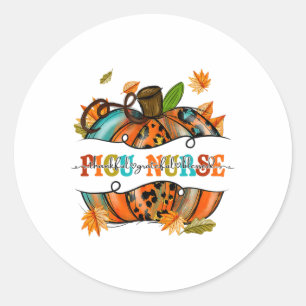 Dankbare Gezegende Picu Verpleegster Pompoen Autum Ronde Sticker