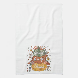 Dankbare Gezegende Pompoen Keuken HERFST A Theedoek