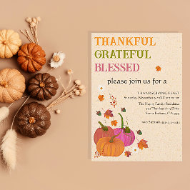 Dankbare gezegende pompoenen Herfst Kaart