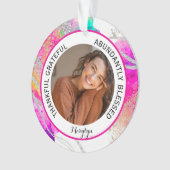 Dankbare Gezegende Quote foto Rainbow Ornament (voorkant)