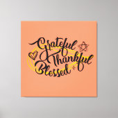 Dankbare, gezegende Thanksgiving gaven Canvas Afdruk (Voorkant)