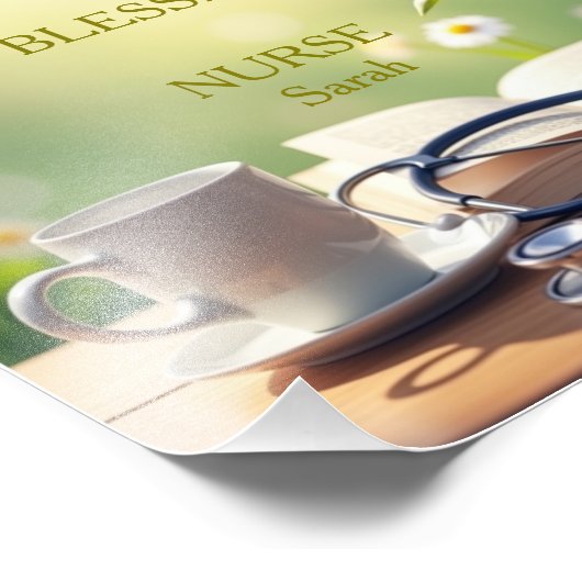 Dankbare gezegende verpleegster gepersonaliseerd foto afdruk (Hoek)