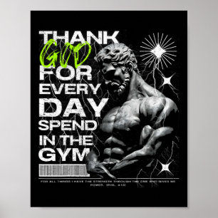 Dankbare Gym Broer Uni-volwassenen Gym Poster