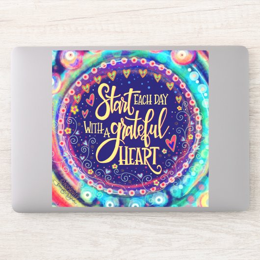 Dankbare hartaanmoediging inspiratie sticker (Computer)