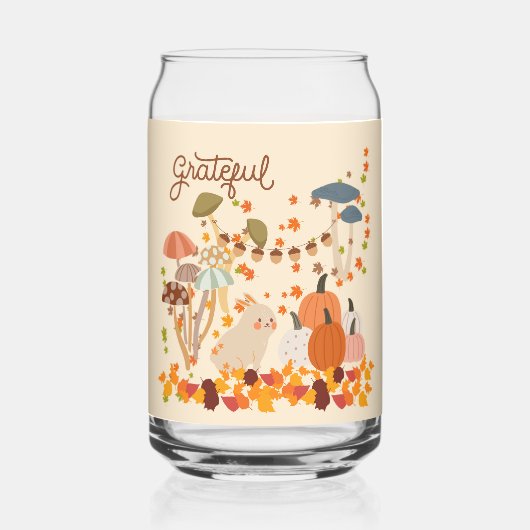 Dankbare Herfst Bunny Blikvorm Glas (Voorkant)