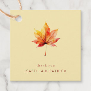 Dankbare Herfst Esdoornblad Aquarel Bedankjes Labels