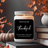Dankbare Herfst kaars label Sticker | Aangepaste h
