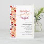 Dankbare Herfst Thanksgiving Diner Kaart (Staand voorkant)