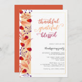 Dankbare Herfst Thanksgiving Diner Kaart (Voorkant / Achterkant)