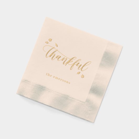 Dankbare Herfst Thanksgiving Folie Gestempeld serv Folie Servetten (Links)