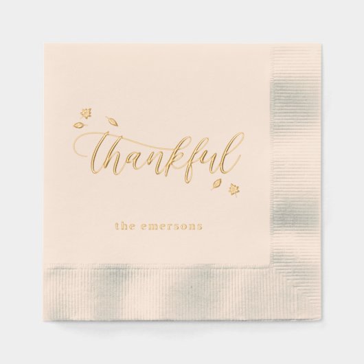 Dankbare Herfst Thanksgiving Folie Gestempeld serv Folie Servetten (Voorkant)