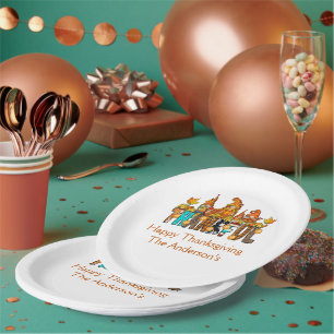 Dankbare Kabouters Herfst Thanksgiving Herfst Pomp Papieren Bordje