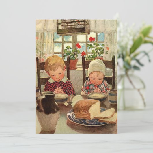 Dankbare Kinderen door Jessie Willcox Smith Feestdagenkaart (Staand voorkant)