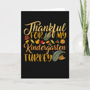 Dankbare Kleuterkalkoenen Thanksgiving Leraar Kaart
